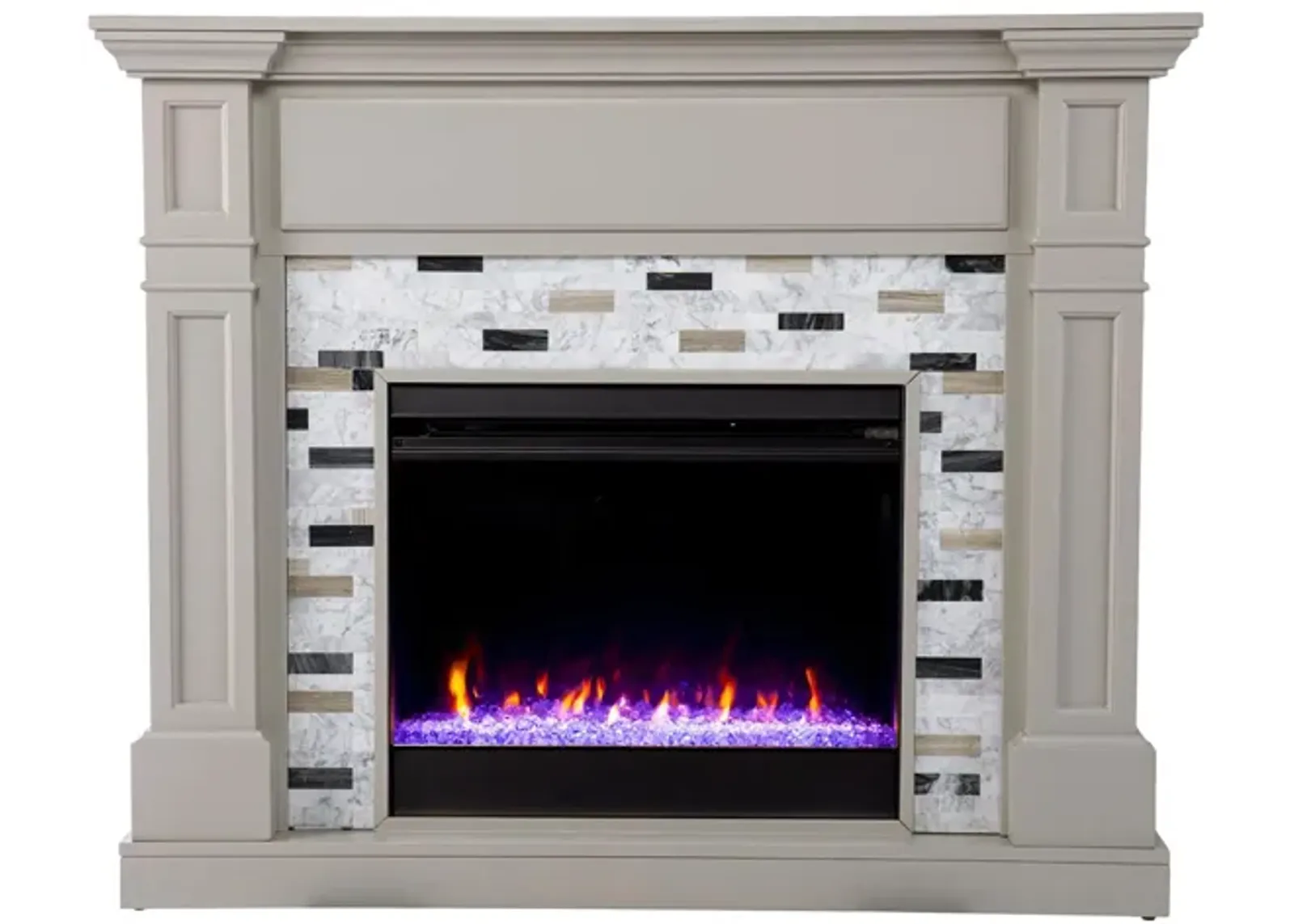 Chester Color Changing Fireplace in Gray by SEI Furniture