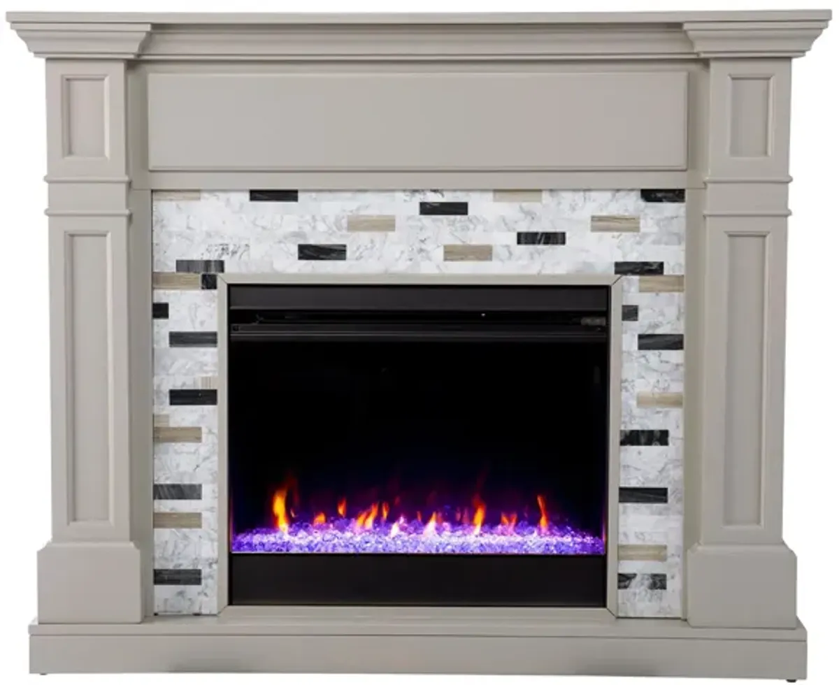 Chester Color Changing Fireplace in Gray by SEI Furniture