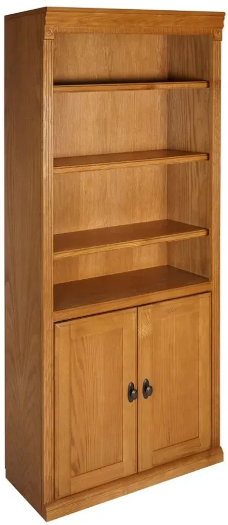 Huntington Oxford Wood Bookcase With Doors in Wheat by Martin Furniture