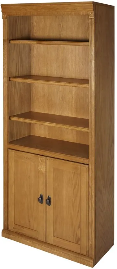 Huntington Oxford Wood Bookcase With Doors in Wheat by Martin Furniture