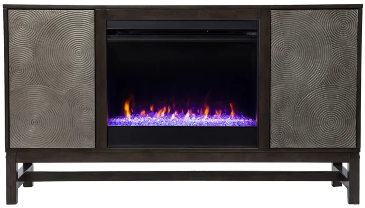 Lyon Color Changing Fireplace Console in Brown by SEI Furniture