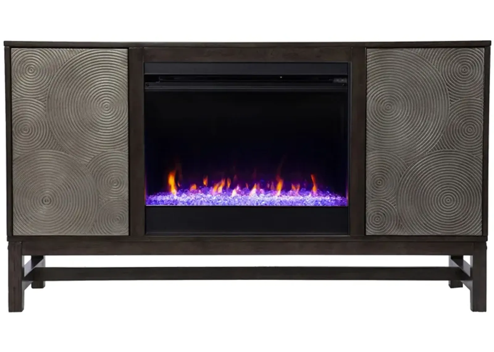 Lyon Color Changing Fireplace Console in Brown by SEI Furniture