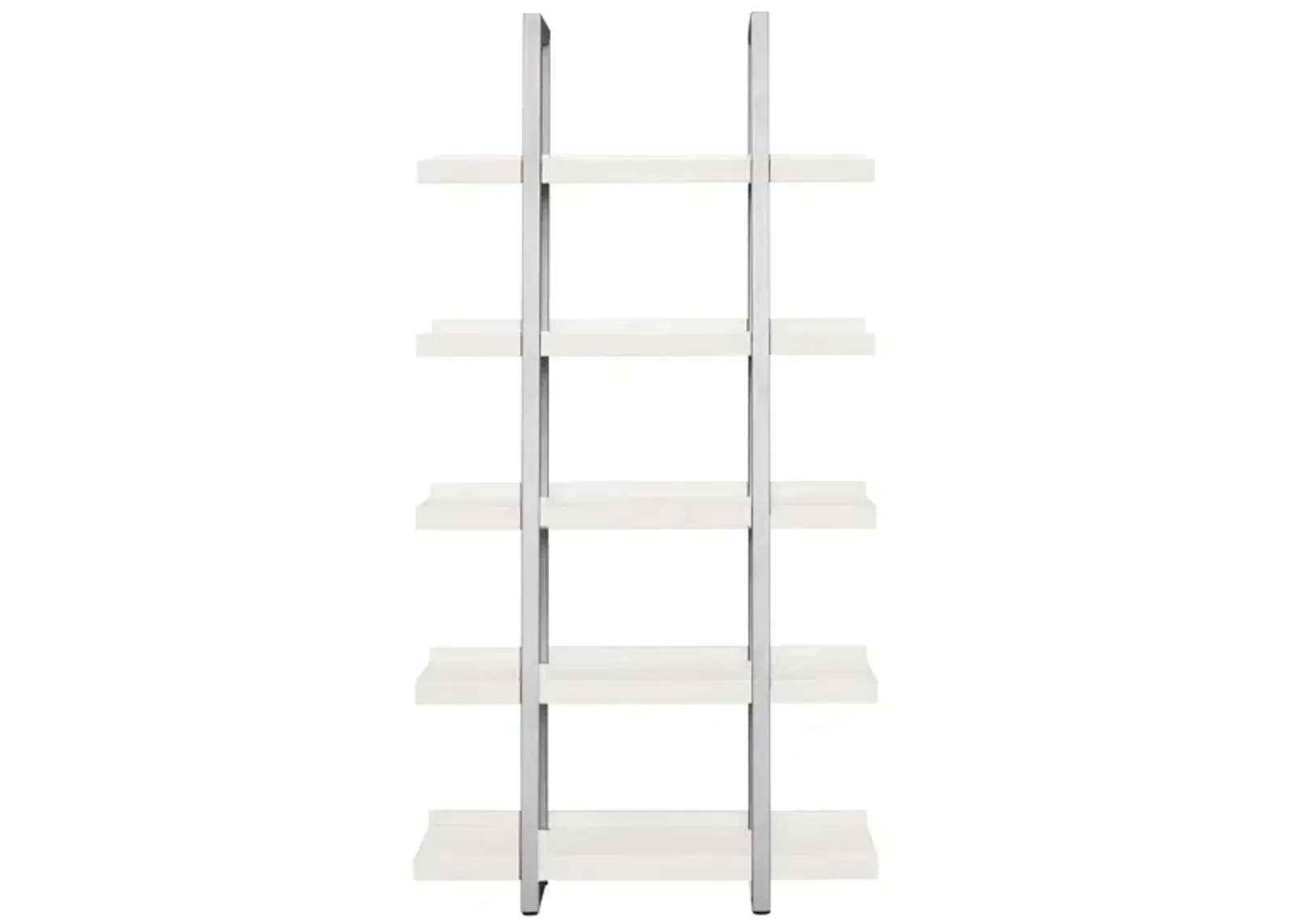 Kristoff Narrow 5-Shelf Etagere Bookcase in White by Unique Furniture