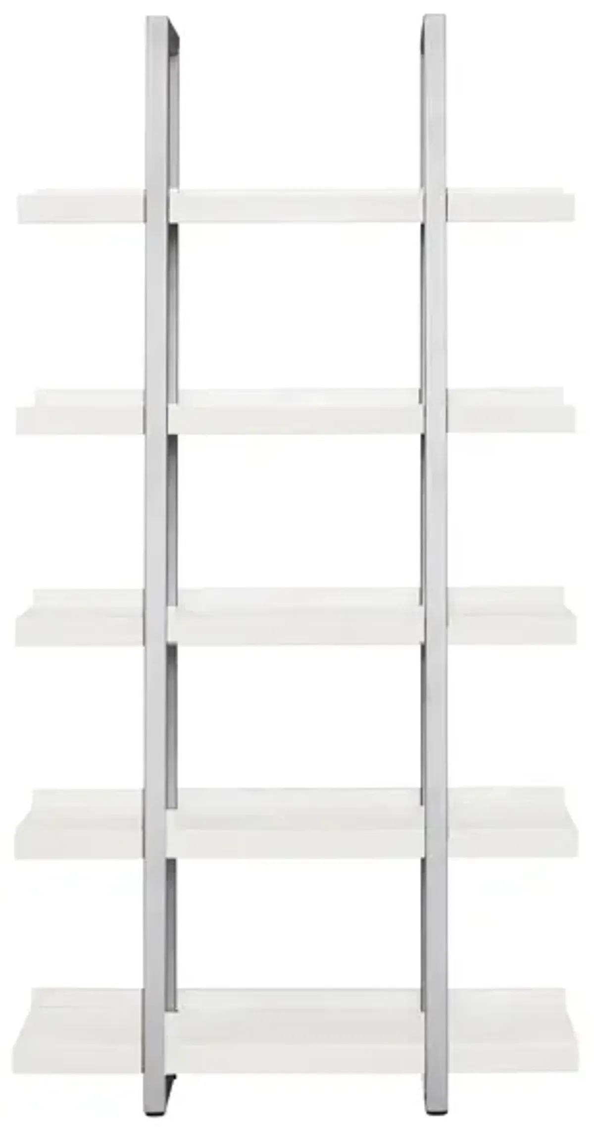 Kristoff Narrow 5-Shelf Etagere Bookcase in White by Unique Furniture