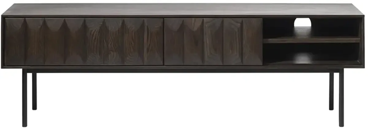 Ballena 2-Drawer TV Console in Brown-Black by Unique Furniture