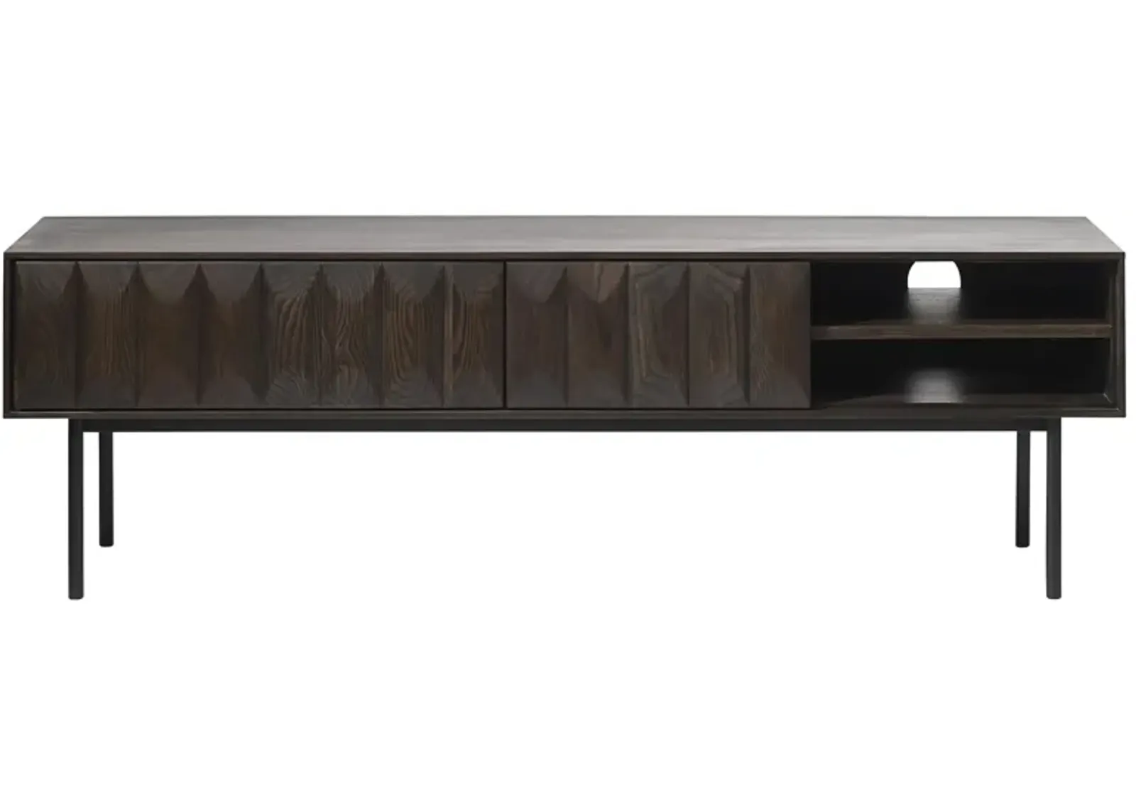 Ballena 2-Drawer TV Console in Brown-Black by Unique Furniture