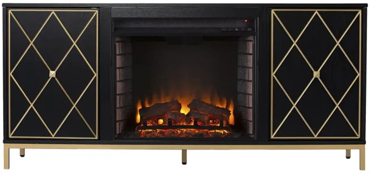 Nelson Fireplace Console in Black by SEI Furniture