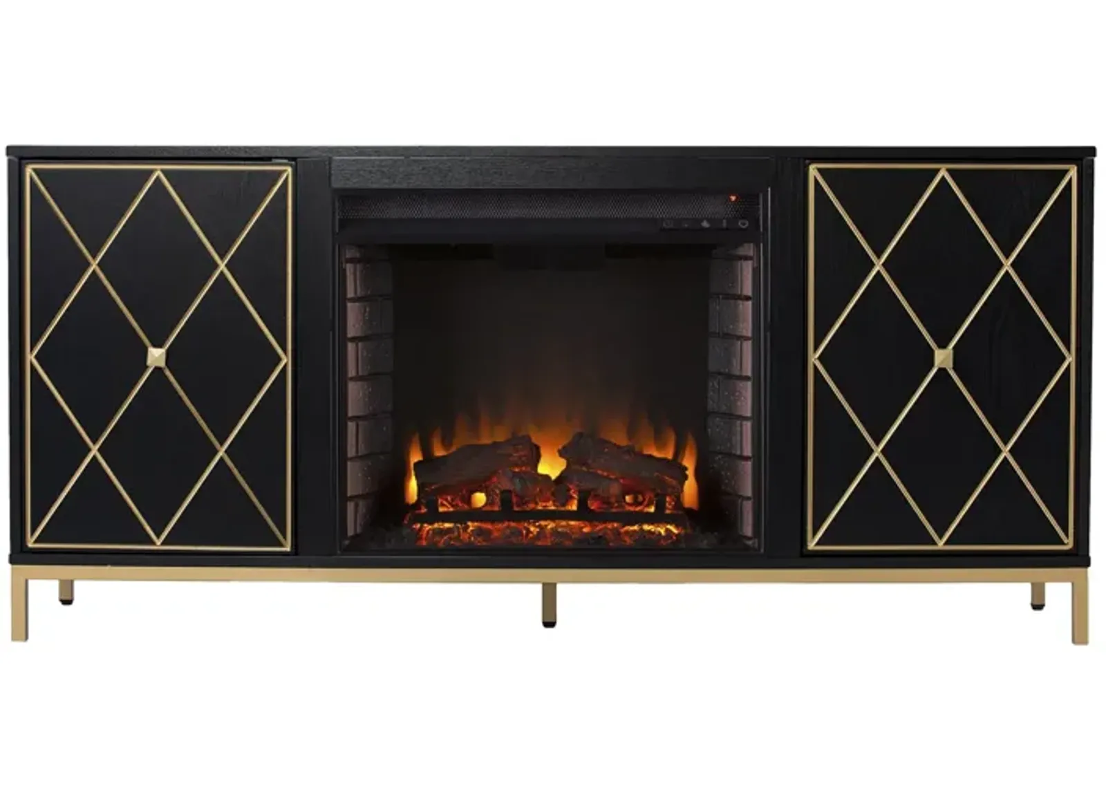 Nelson Fireplace Console in Black by SEI Furniture