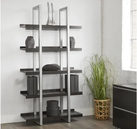 Kristoff Narrow 5-Shelf Etagere Bookcase in Espresso by Unique Furniture