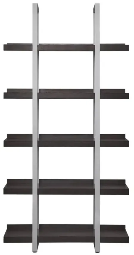 Kristoff Narrow 5-Shelf Etagere Bookcase in Espresso by Unique Furniture