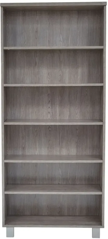Kristoff 6-Shelf Bookcase in Grey by Unique Furniture