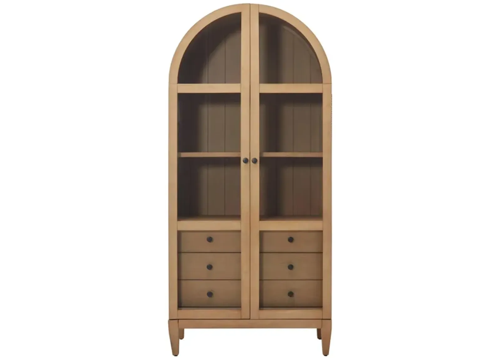 Memphis Arched Glass Door Bookcase in Brown by Martin Furniture