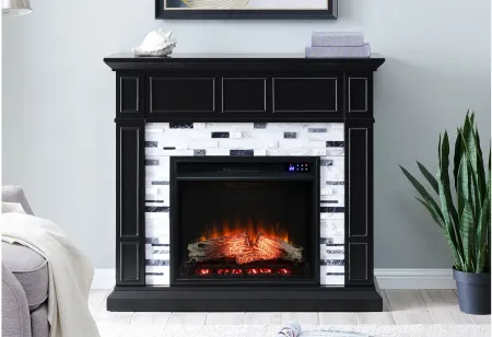 Hadlee Touch Screen Fireplace in Black by SEI Furniture