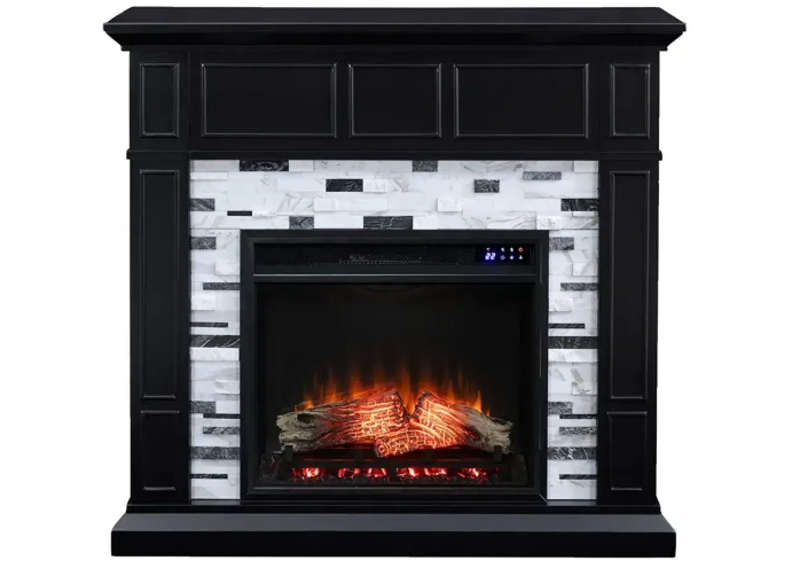 Hadlee Touch Screen Fireplace in Black by SEI Furniture