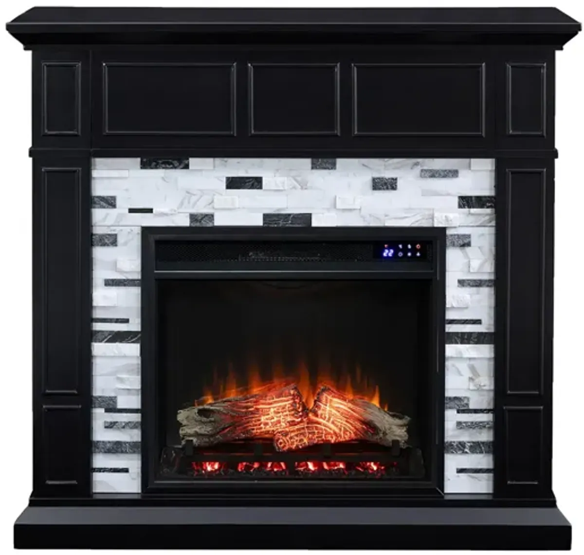 Hadlee Touch Screen Fireplace in Black by SEI Furniture