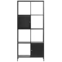 Jaco 2-Door Open Bookcase in Black by Unique Furniture