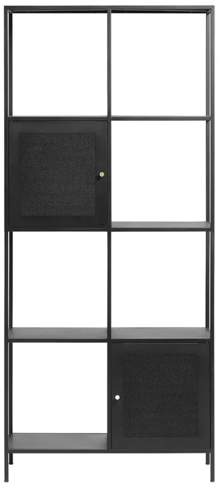 Jaco 2-Door Open Bookcase in Black by Unique Furniture