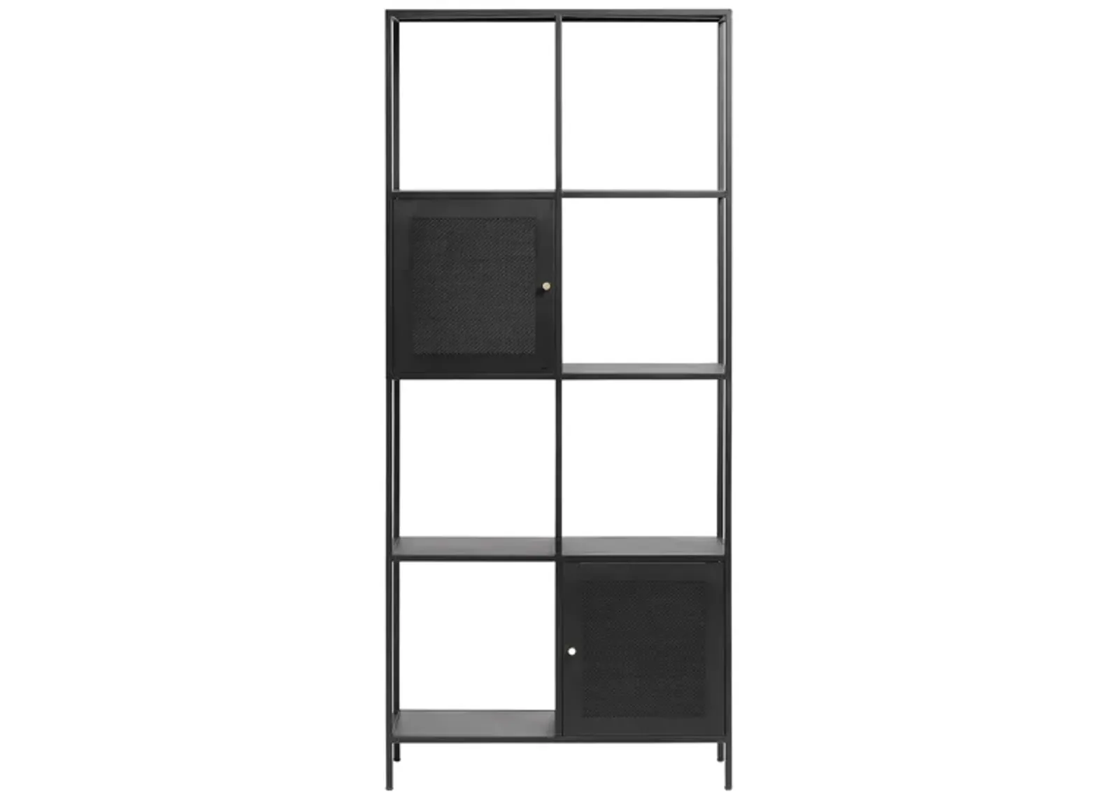 Jaco 2-Door Open Bookcase in Black by Unique Furniture