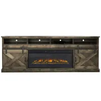 Farmhouse 94" Fireplace Console in Barnwood by Legends Furniture