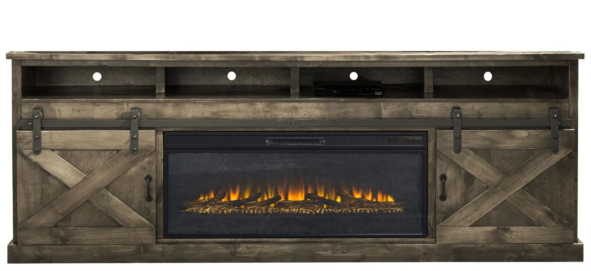 Farmhouse 94" Fireplace Console in Barnwood by Legends Furniture