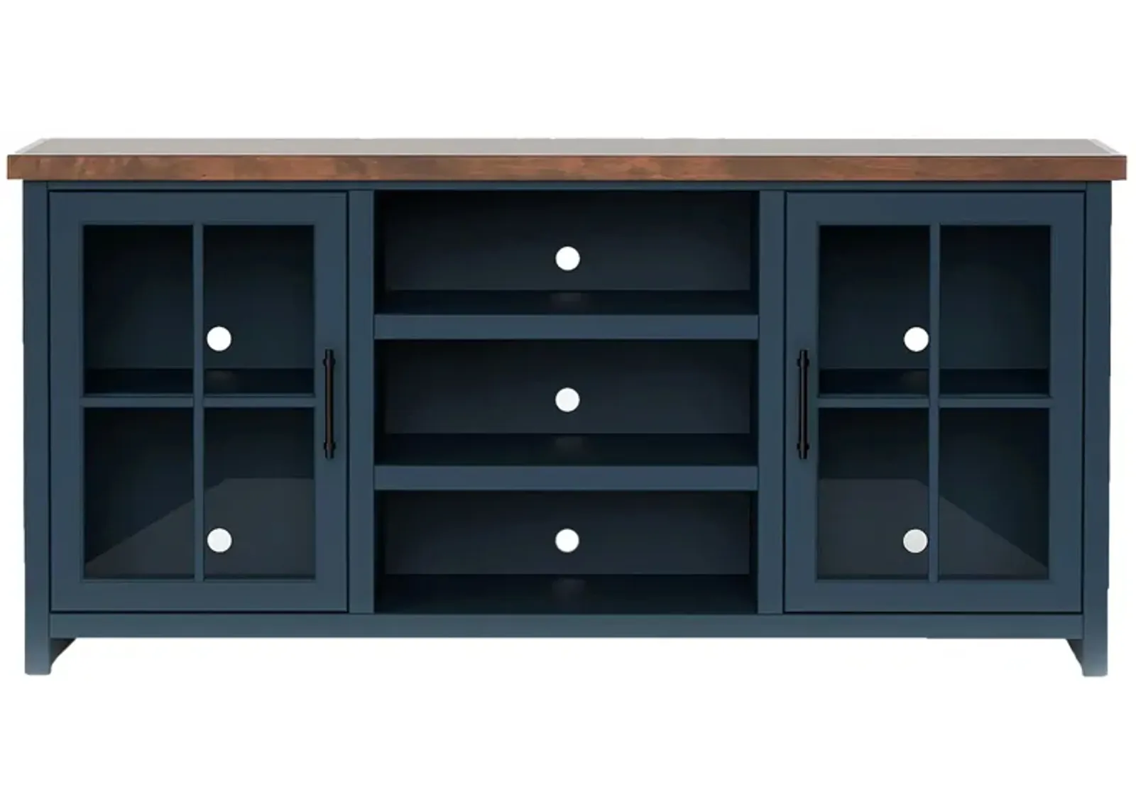 Nantucket 67" TV Console in Blue Denim and Whiskey by Legends Furniture