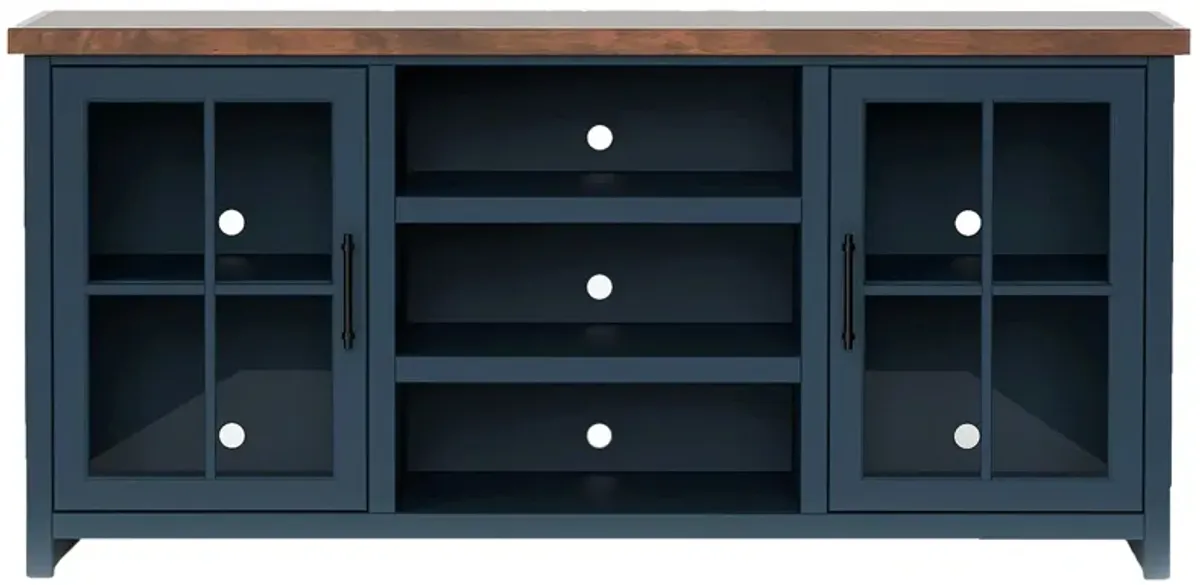 Nantucket 67" TV Console in Blue Denim and Whiskey by Legends Furniture