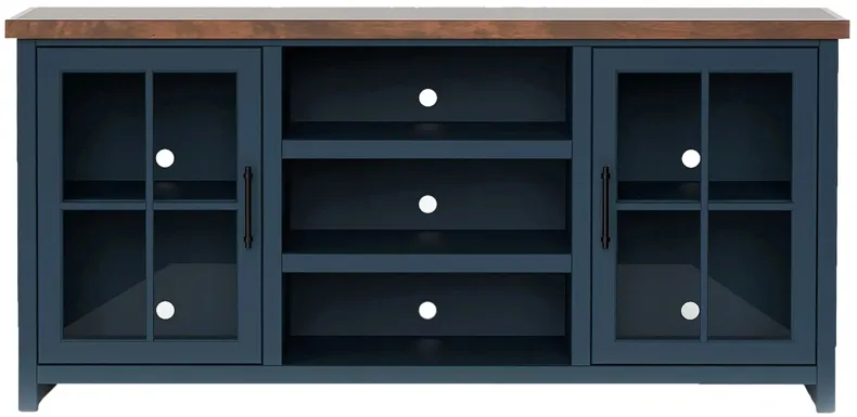 Nantucket 67" TV Console in Blue Denim and Whiskey by Legends Furniture