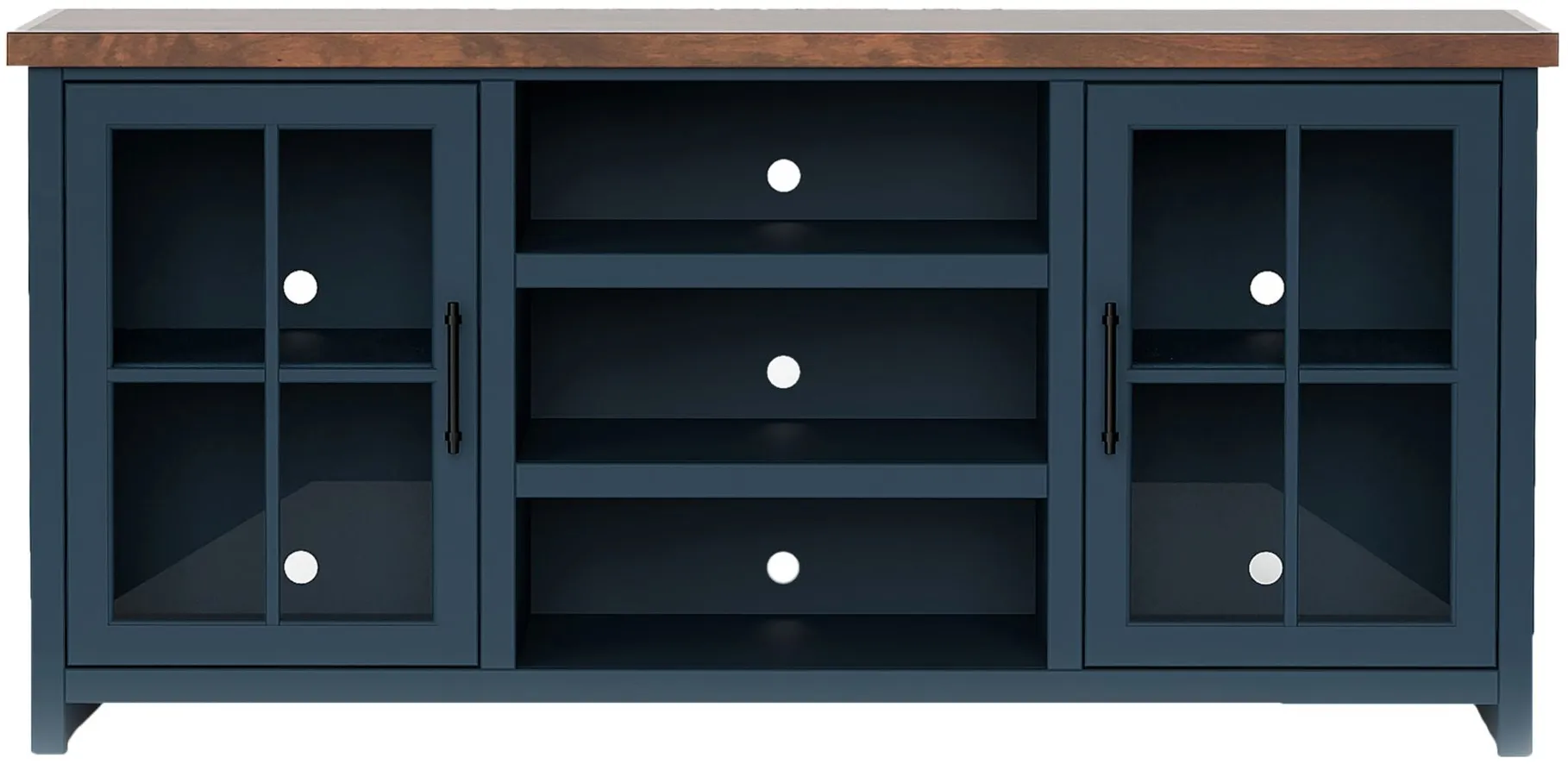 Nantucket 67" TV Console in Blue Denim and Whiskey by Legends Furniture