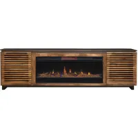 Reah 86" Fireplace Console in Bourbon and Black by Legends Furniture