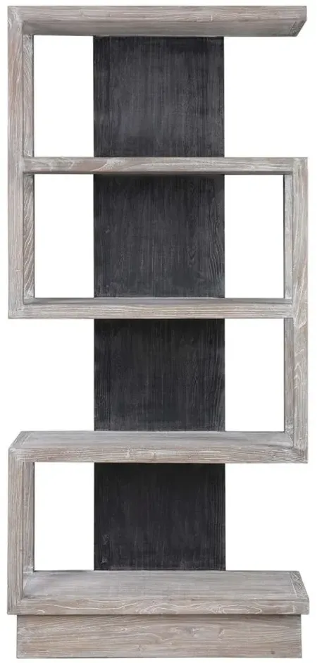Nicasia Etagere in light gray / black by Uttermost