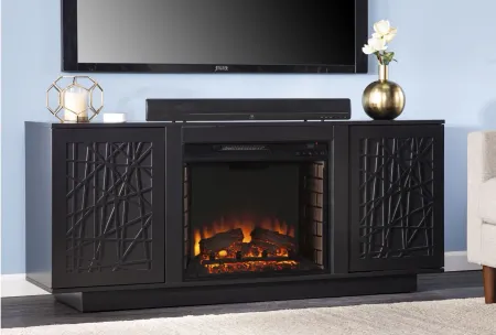 Fordbridge Fireplace Console in Black by SEI Furniture