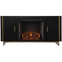 Brigg Fireplace Console in Black by SEI Furniture