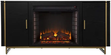 Brigg Fireplace Console in Black by SEI Furniture