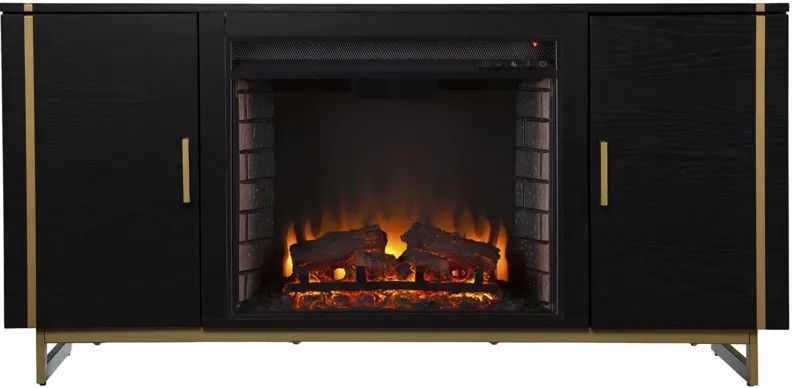 Brigg Fireplace Console in Black by SEI Furniture