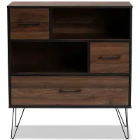 Charis 1-Drawer Bookcase in Walnut/Black by Wholesale Interiors