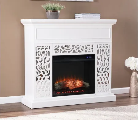 Philip Touch Screen Fireplace in White by SEI Furniture