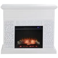 Philip Touch Screen Fireplace in White by SEI Furniture