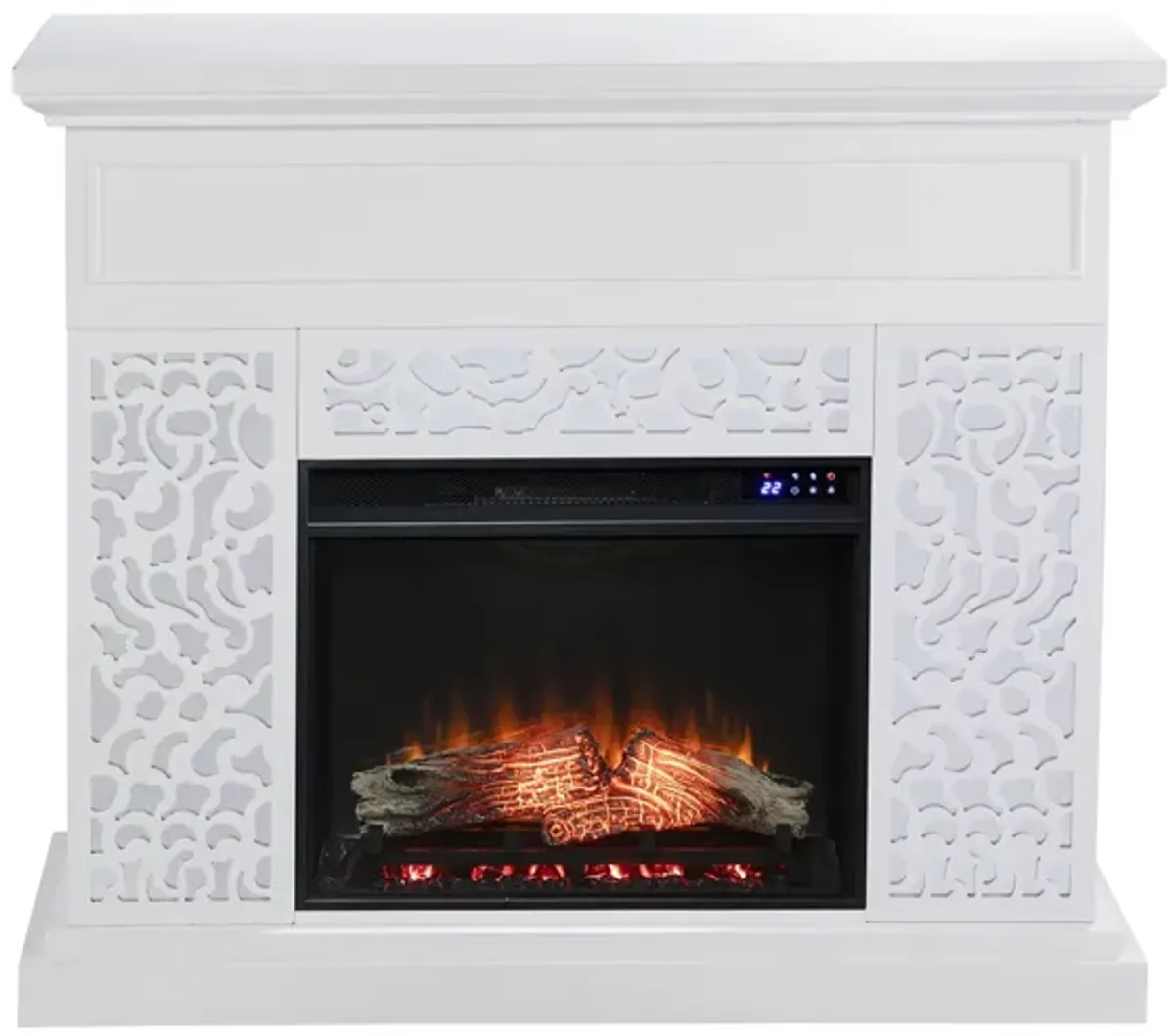 Philip Touch Screen Fireplace in White by SEI Furniture