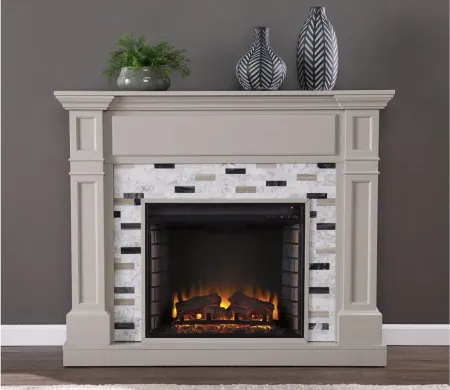 Chester LED Fireplace in Gray by SEI Furniture
