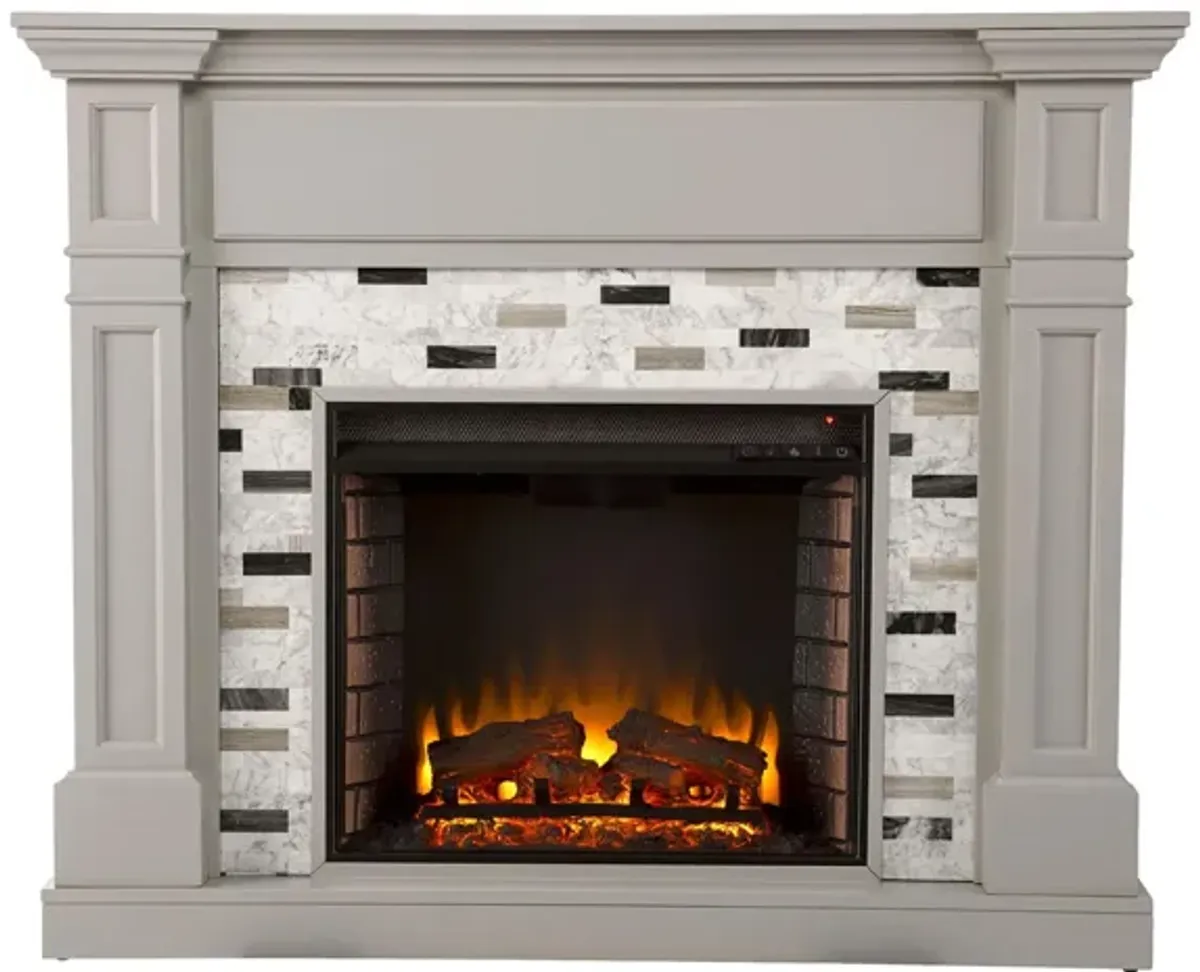 Chester LED Fireplace in Gray by SEI Furniture