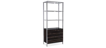 Melange Ford Bookcase in Polished Stainless Steel by Hooker Furniture