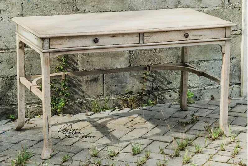 Bridgely Writing Desk in Aged White by Uttermost