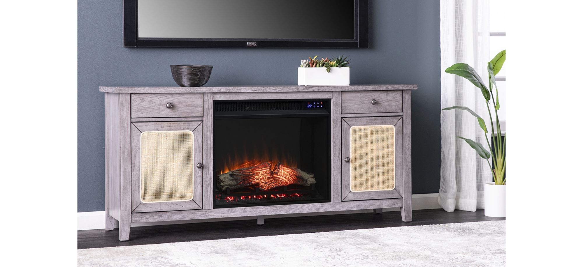 Raegan Elec Fireplace Media Console