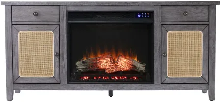 Raegan Elec Fireplace Media Console in Gray by SEI Furniture