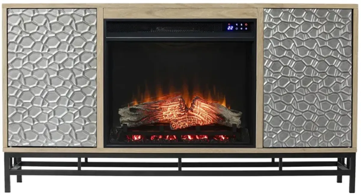 Luciana Touch Screen Fireplace Console in Natural by SEI Furniture