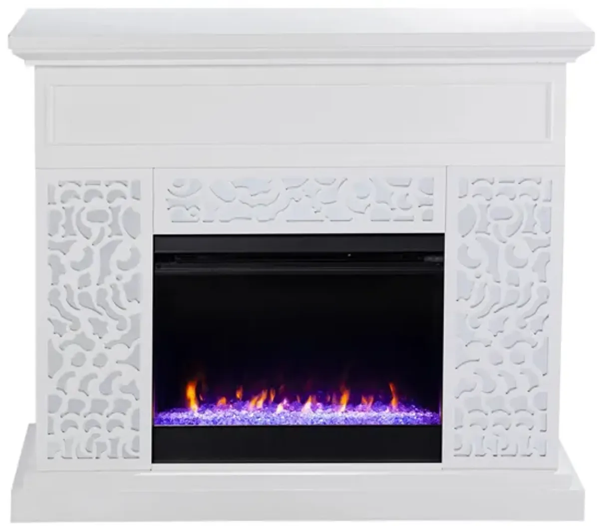 Philip Color Changing Fireplace in White by SEI Furniture