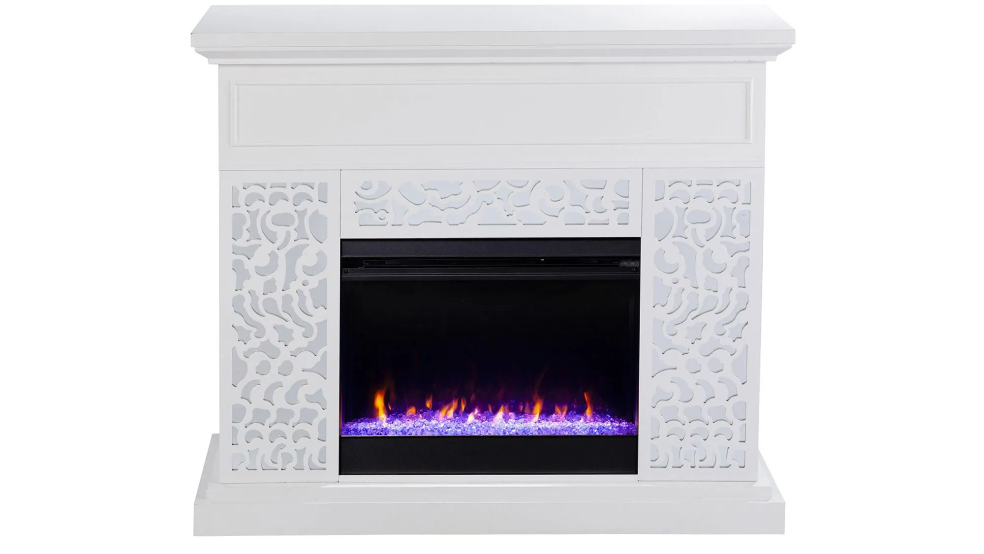 Philip Color Changing Fireplace in White by SEI Furniture