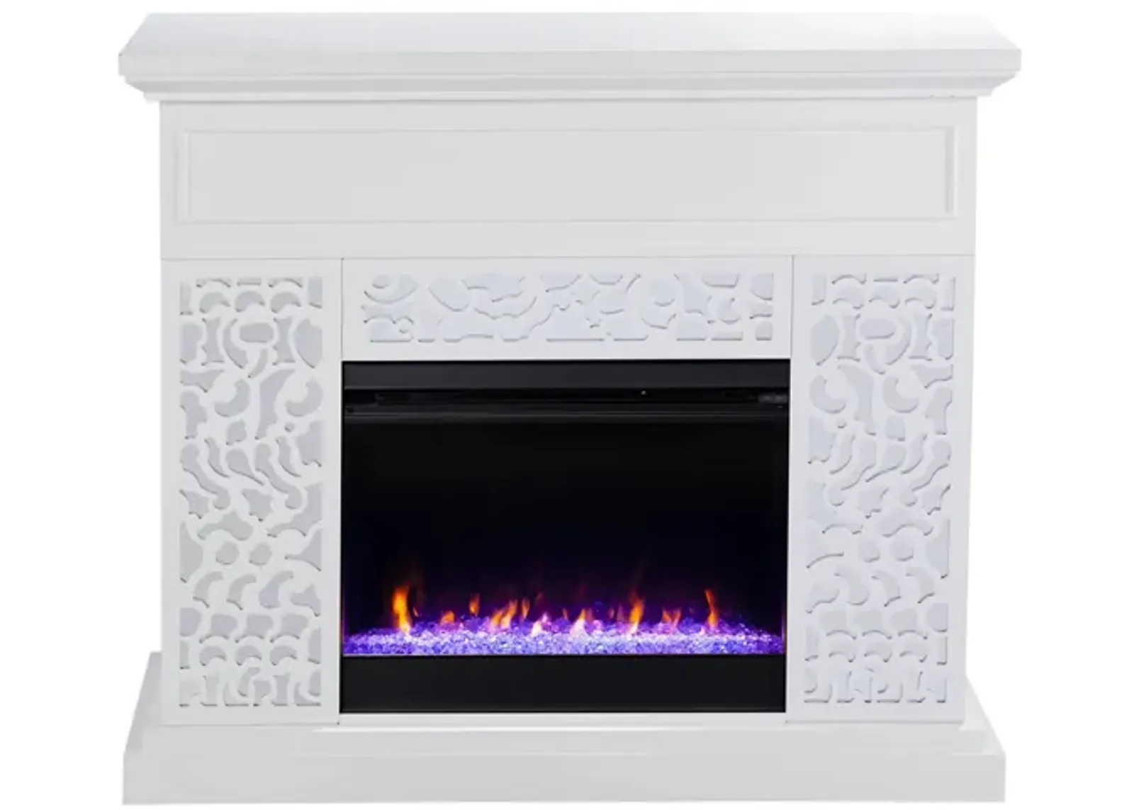 Philip Color Changing Fireplace in White by SEI Furniture