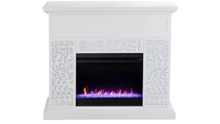 Philip Color Changing Fireplace in White by SEI Furniture
