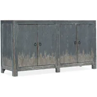 Boheme Four Door Media Console in Antique blue by Hooker Furniture